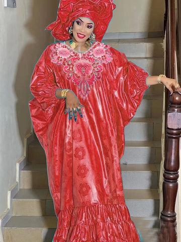 Image of Bazin Riche Dress Prom Party Boubou Gown-FrenzyAfricanFashion.com