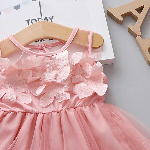 Image of Flower Baby Girl Party Dresses Summer Children Clothes Birthday Princess-FrenzyAfricanFashion.com