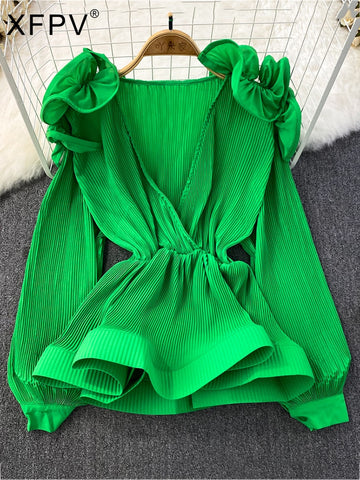 Image of Women Elegant Long Sleeve Shirt-FrenzyAfricanFashion.com