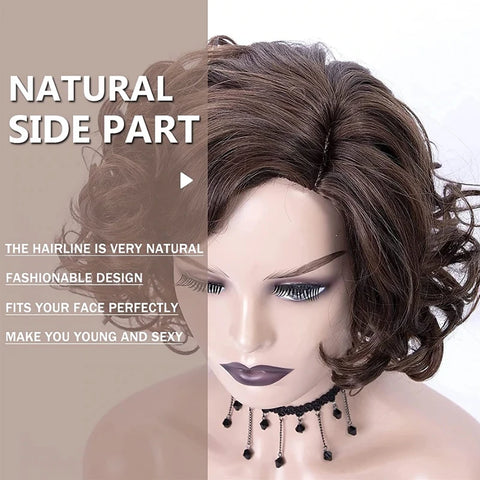 Image of HAIRJOY Synthetic Hair Short Burgundy Curly Wigs for Women Ombre Wine Red Short Wig-FrenzyAfricanFashion.com