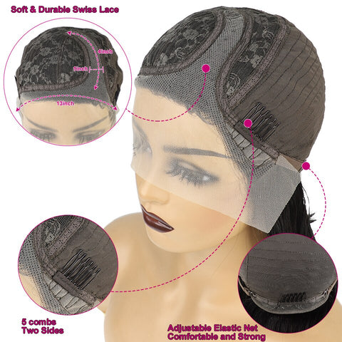 Image of Side Part Bob Wigs Bone Straight Human Hair-FrenzyAfricanFashion.com