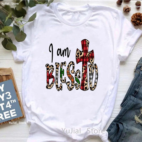 Image of All My Hope Is In Jesus Graphic Print T-Shirt Women-FrenzyAfricanFashion.com