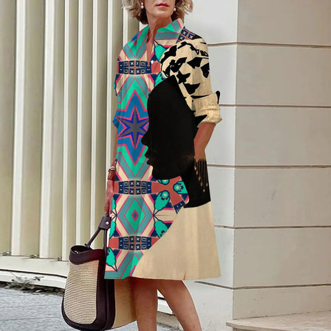 Image of Sexy Shirt Summer Dress Loose Fashion Lapel-FrenzyAfricanFashion.com