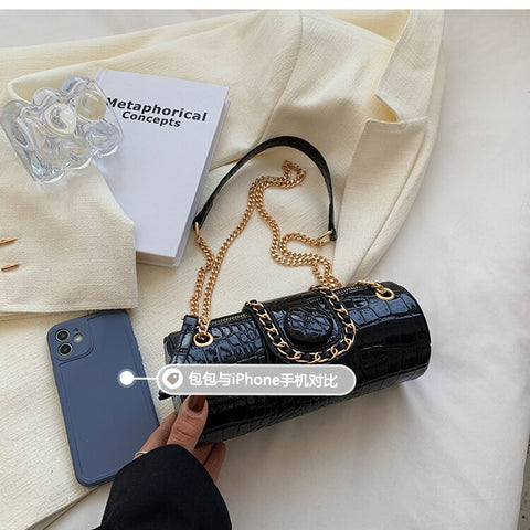 Image of Tote Barrel PU Leather Women Handbag Shoulder Messenger Bag-FrenzyAfricanFashion.com