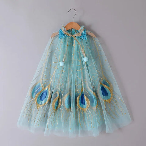 Image of Girls Little Mermaid Cloak Children Cloak Kids Shiny Bright Party Costume Girl Dress up-FrenzyAfricanFashion.com