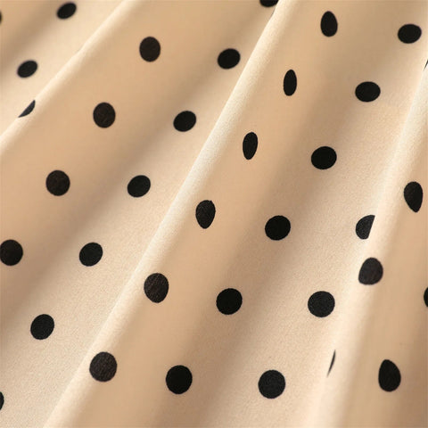 Image of PatPat 2pcs Girl Dresses Kids Clothes Girl Polka Dots Ribbed Girls Splice Sleeveless Dress & Belt-FrenzyAfricanFashion.com