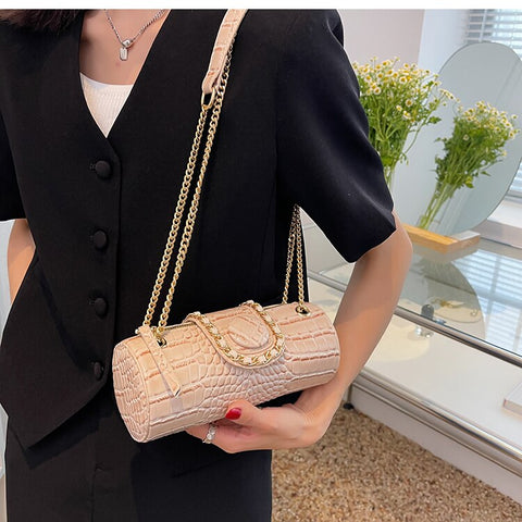 Image of Tote Barrel PU Leather Women Handbag Shoulder Messenger Bag-FrenzyAfricanFashion.com