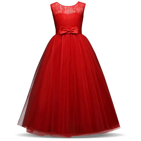 Image of Girls Lace Long Prom Gowns Bridesmaid Kids Dresses-FrenzyAfricanFashion.com
