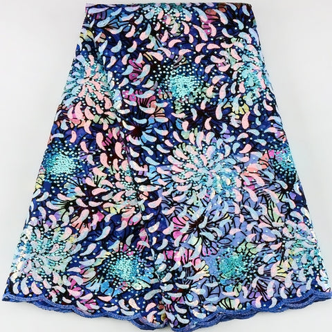 Image of Tulle Lace Fabric Luxury Sequins Mesh-FrenzyAfricanFashion.com