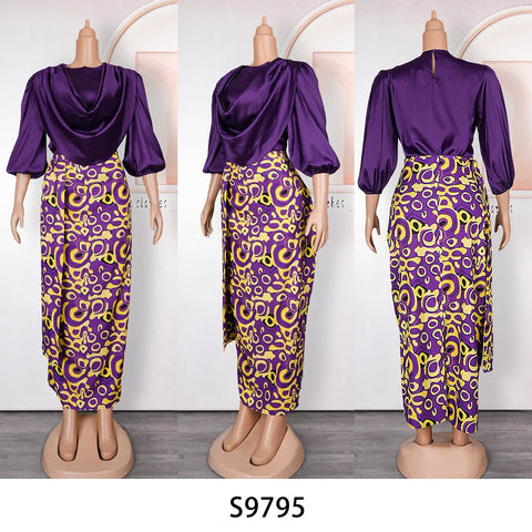 Image of Two Pieces Set Tops And Skirts Suits Ankara Outfits Plus Size Lady Party-FrenzyAfricanFashion.com