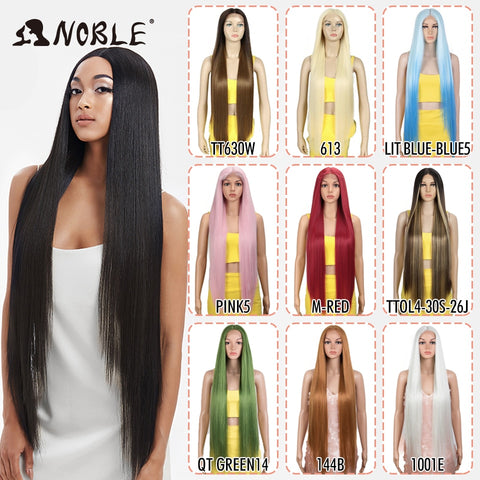 Image of Noble Synthetic Lace Front Wigs For Women 38 Inch Straight Wig Lace Wig Ombre Blonde Lace Wigs Cosplay Straight Lace Front Wig-FrenzyAfricanFashion.com
