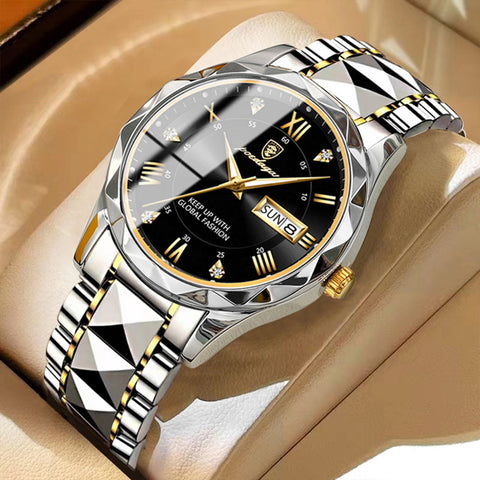 Image of BeniSap Top Brand Luxury Man Wristwatch Waterproof Luminous Date Week Men Watches Stainless Steel-FrenzyAfricanFashion.com