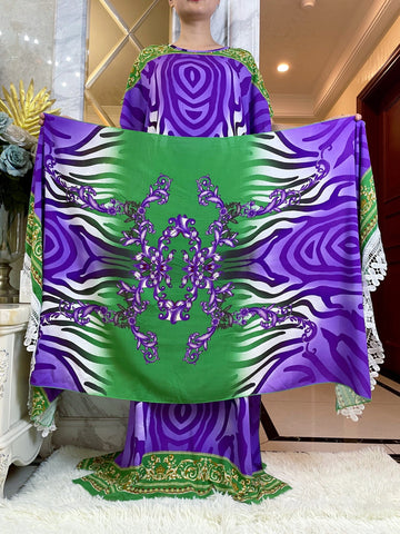 Image of African Dress With Big Scarf Short Sleeve-FrenzyAfricanFashion.com