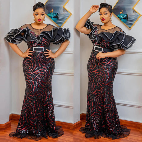 Image of Evening Dresses Women Sequin Bodycon Mermaid Dress-FrenzyAfricanFashion.com