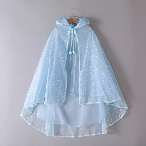Image of Girls Little Mermaid Cloak Children Cloak Kids Shiny Bright Party Costume Girl Dress up-FrenzyAfricanFashion.com