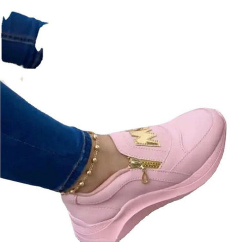 Image of Women Flats Platform Shoes Genuine PU Shoes Woman Spring Casual Zipper Flat Shoes Women Non Slip Shoes-FrenzyAfricanFashion.com