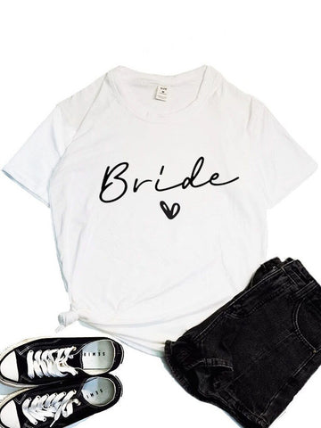 Image of Women Team Bride Bachelorette Party Shower Hen Party Bridesmaid T-Shirt 2022 Girls Wedding Female Tops Tees-FrenzyAfricanFashion.com