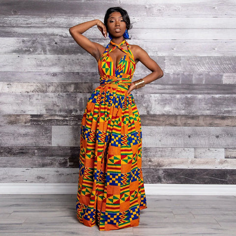 Image of african printing plus size polyester long dress-FrenzyAfricanFashion.com