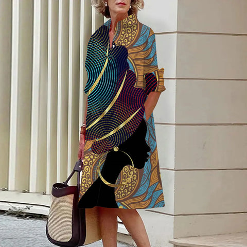 Image of Sexy Shirt Summer Dress Loose Fashion Lapel-FrenzyAfricanFashion.com