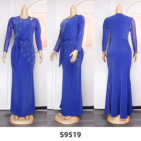 Image of Plus Size African Party Long Dresses for Women Dashiki Ankara Africa Clothes Elegant Turkey Luxury Robe Mermaid Evening Gown-FrenzyAfricanFashion.com