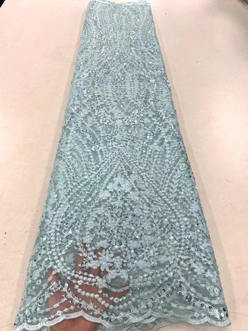 Image of Luxury Handmade Beads Embroidery French Tulle Lace Fabric-FrenzyAfricanFashion.com