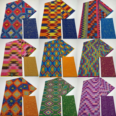 Image of Kente Wax Prints Fabric 100% cotton Real High Quality 6 yard African Fabric for Party Dress 6 Yards-FrenzyAfricanFashion.com