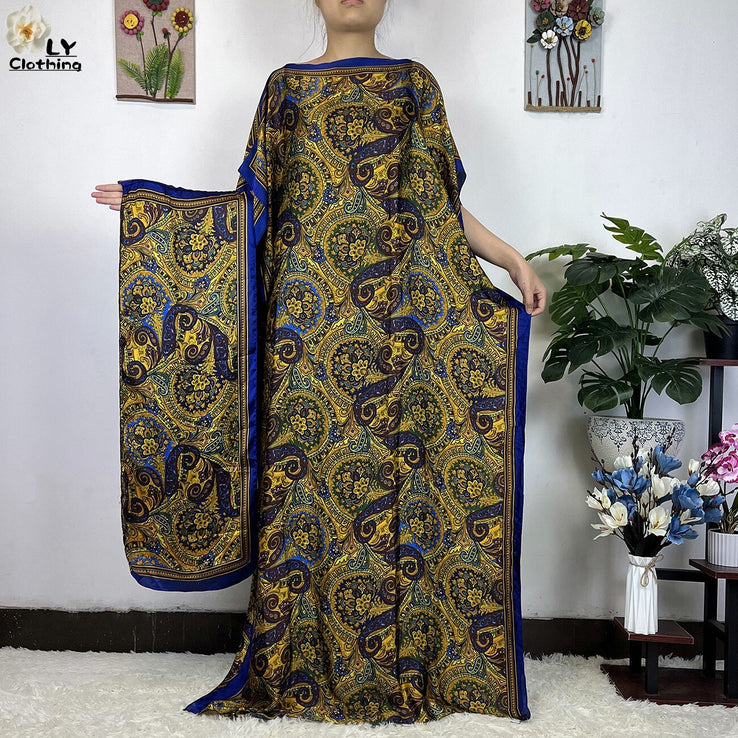 Turkey Abaya Loose Silk Oversize Women Clothing-FrenzyAfricanFashion.com