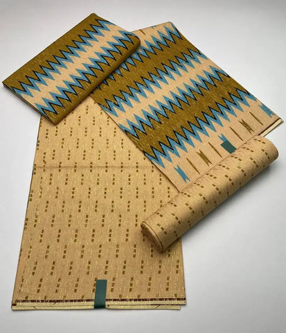 Image of Blue kente Wax Print Fuchsia Fabric Dress Craft DIY Cotton Nananom-FrenzyAfricanFashion.com