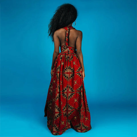 Image of african printing plus size polyester long dress-FrenzyAfricanFashion.com
