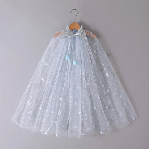 Image of Girls Little Mermaid Cloak Children Cloak Kids Shiny Bright Party Costume Girl Dress up-FrenzyAfricanFashion.com