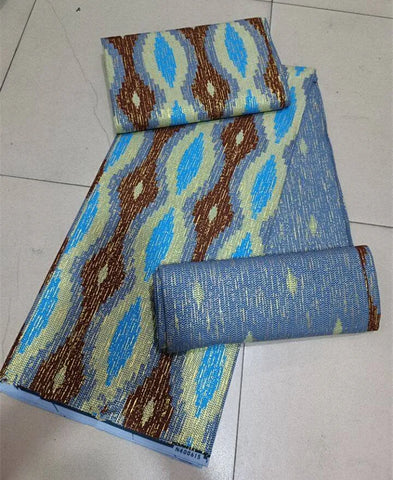 Image of Blue kente Wax Print Fuchsia Fabric Dress Craft DIY Cotton Nananom-FrenzyAfricanFashion.com