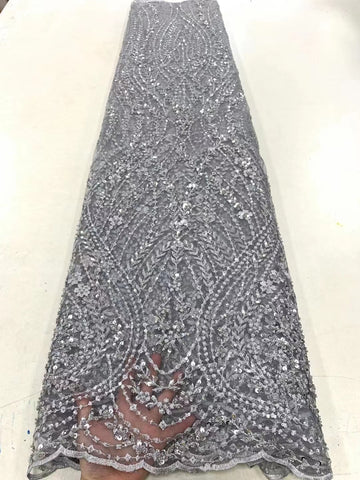 Image of Luxury Handmade Beads Embroidery French Tulle Lace Fabric-FrenzyAfricanFashion.com