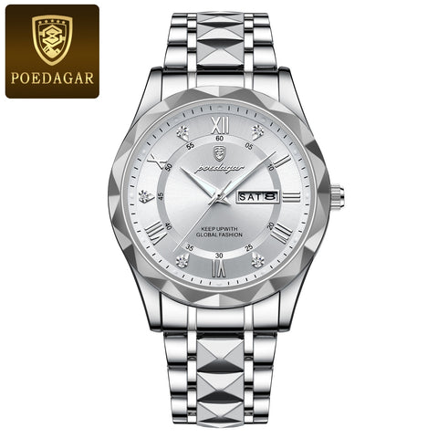 Image of BeniSap Top Brand Luxury Man Wristwatch Waterproof Luminous Date Week Men Watches Stainless Steel-FrenzyAfricanFashion.com