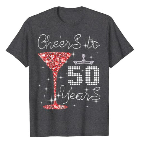 Image of Queen Princess Cheers To 50 Years Birthday T-Shirt-FrenzyAfricanFashion.com