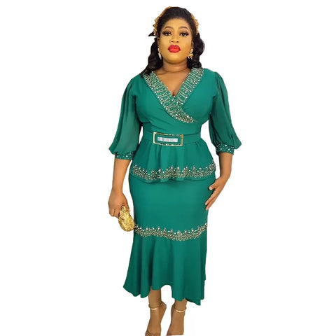 Image of Plus Size Skirt and Top Womens Office Work Clothing-FrenzyAfricanFashion.com