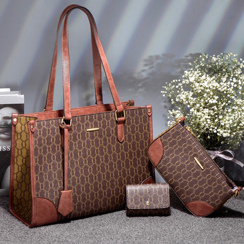 Image of Three Piece Set Handheld Tote Women's Bag One Shoulder-FrenzyAfricanFashion.com