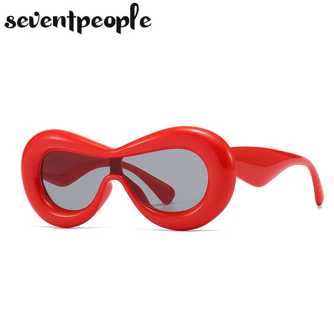 Image of Luxury Designer Mask Sunglasses Women Fashion Cat Eye Sun Glasses for Female New In One-Pieces Sunglass Men Trending Products-FrenzyAfricanFashion.com