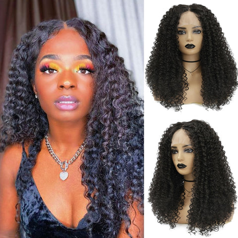 Image of Ombre Brown Kinky Curly Lace Front Wigs-FrenzyAfricanFashion.com
