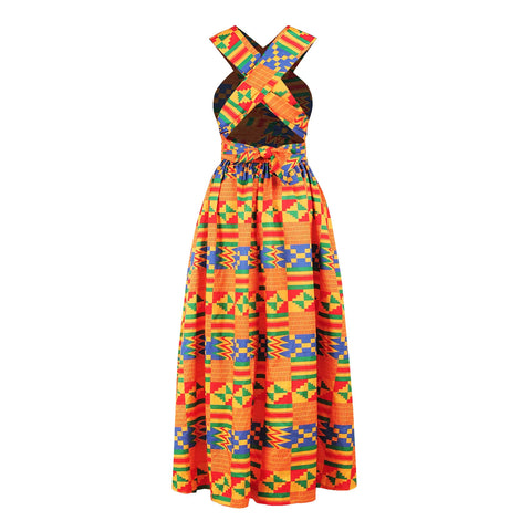 Image of african printing plus size polyester long dress-FrenzyAfricanFashion.com