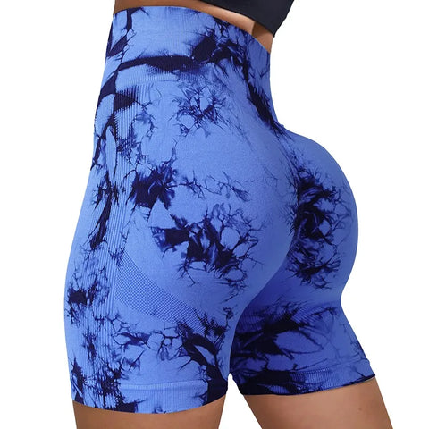 Image of Tie dye Seamless Fitness Shorts Women-FrenzyAfricanFashion.com