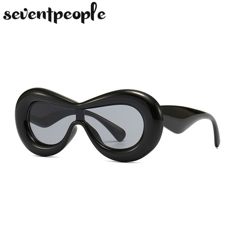 Image of Luxury Designer Mask Sunglasses Women Fashion Cat Eye Sun Glasses for Female New In One-Pieces Sunglass Men Trending Products-FrenzyAfricanFashion.com