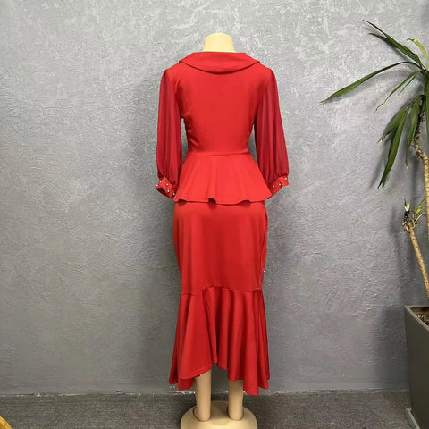 Image of Plus Size Skirt and Top Womens Office Work Clothing-FrenzyAfricanFashion.com