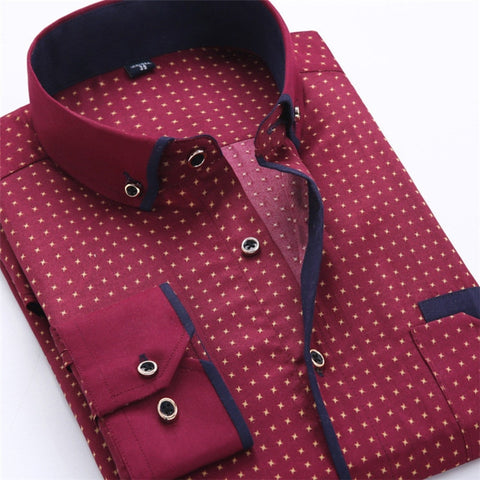 Image of Jenkins Dress Shirt Long Sleeve Slim Fit Button Down Collar Business Shirts-FrenzyAfricanFashion.com