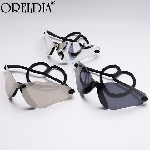 Image of New Oversoized Punk Rimless Sunglasses Women Men Luxury One Piece Sun Glasses Female Brand Designer Y2k Eyeglasses De Sol Oculos-FrenzyAfricanFashion.com