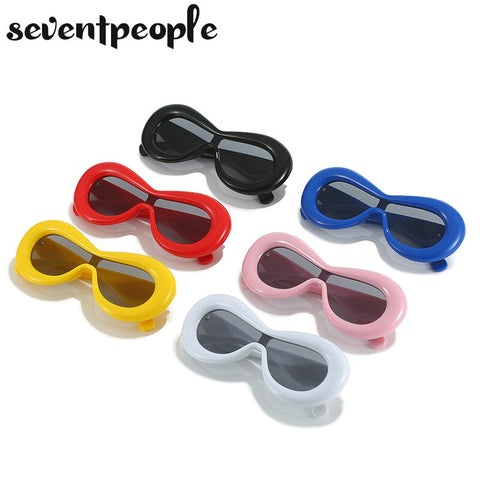 Image of Luxury Designer Mask Sunglasses Women Fashion Cat Eye Sun Glasses for Female New In One-Pieces Sunglass Men Trending Products-FrenzyAfricanFashion.com