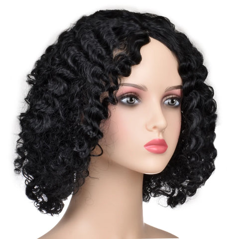 Image of Short Afro Curly Bob Synthesis Hair Wigs-FrenzyAfricanFashion.com