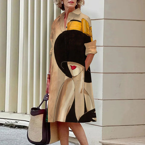 Image of Sexy Shirt Summer Dress Loose Fashion Lapel-FrenzyAfricanFashion.com