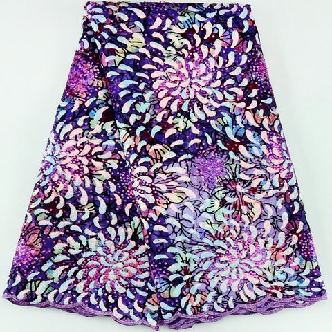 Image of Tulle Lace Fabric Luxury Sequins Mesh-FrenzyAfricanFashion.com