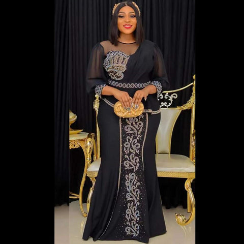 Image of Wedding Outfit Gown Elegant Evening Party Long Maxi Dress-FrenzyAfricanFashion.com