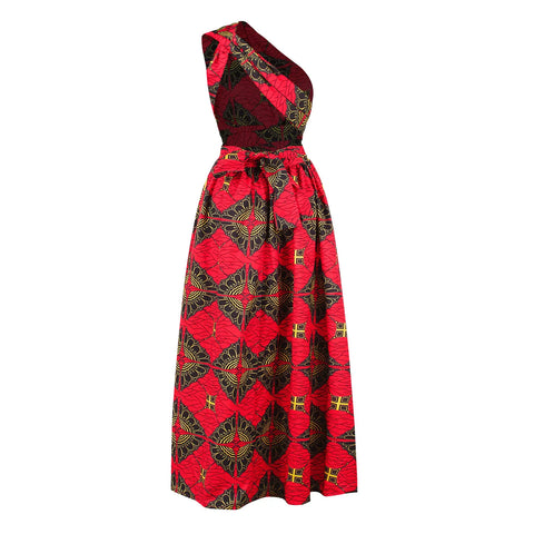 Image of african printing plus size polyester long dress-FrenzyAfricanFashion.com